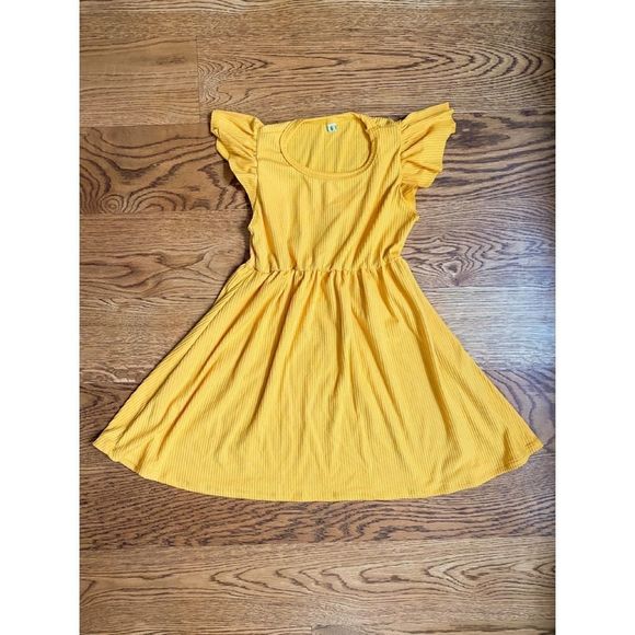 Handmade Girls Boutique Dress Yellow